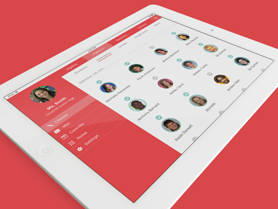 TeachAssist - Attendance app clean design edu education flat ios ipad red student ui ux