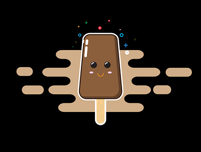 FLAT DESIGN - CHOCOLATE ICE CREAM adobe photoshop art chocolate chocolate ice cream creative design flat design flat logo icon illustration ilustration logo vector