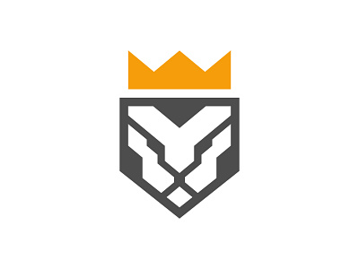 Shield Lion Crown Logo animal company crown emblem graphic design head king lion luxury mascot protection shield technology