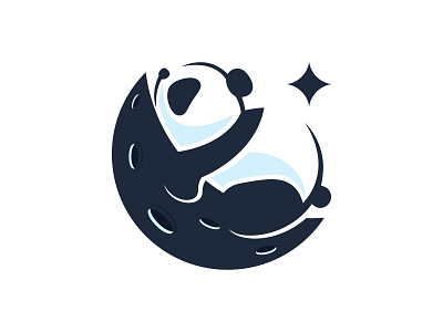 Panda Sleep Logo animal baby branding business cartoon company cute design graphic design illustration logo mascot moon night panda silhouette space star