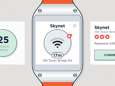 Wireframes app flat galaxy gear gps wireframe