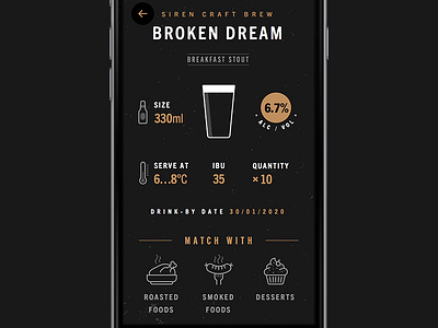 Beer cellar app beer dark icon ios iphone typography