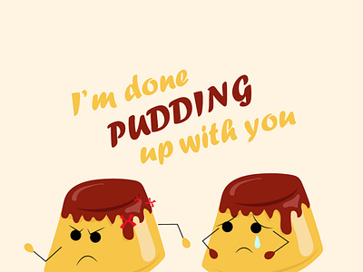 Pudding Pun design food food pun fun funky humor illustration puns
