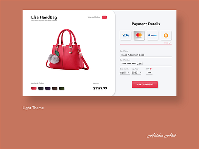 Credit Card Checkout Light Theme dailyui design illustration minimal ui ux web website