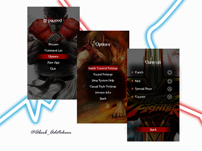 settings 2 app dailyui design figma game illustration minimal street fighter ui ux xd design
