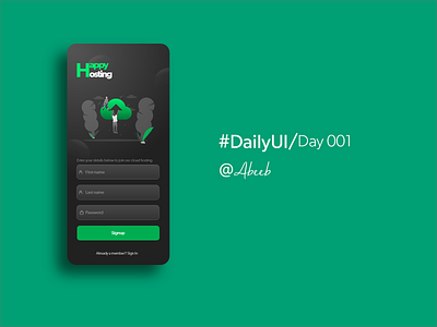HappyHosting (DailyUI Day001) app design illustration ui ux