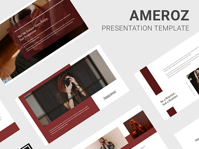 Ameroz - Model Photography Proposal Presentation Template beauty creative elegant fashion glamour google slides hairstyle keynote keynote template lifestyle lookbook luxury model photographer photography portrait powerpoint powerpoint template studio style