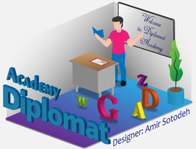 Diplomat English Academy adobe artwork characterdesign designer illustrator logo vector الستریتور امیرستوده طراحی گرافیک