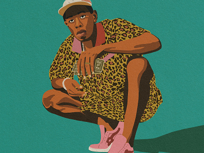 Tyler the Creator for Golf Wang character design clothing design designer digital art digital painting fashion design golf wang illustration music music art paper effect tyler the creator