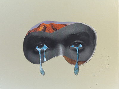 The Desert is Crying (Collage Art) branding collage collage art collage artist collage design desert desert art design digital art digital collage digital design eye design graphic design magazine cut outs portrait