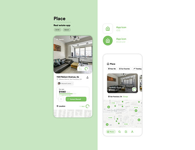 Place - real estate app concept app app design concepts design flat minimal mobile ui ui uiux ux