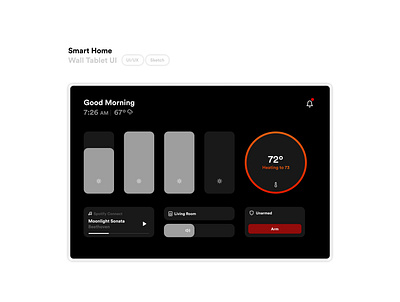 Smart Home - Wall Tablet UI app app design concepts design flat minimal mobile ui ui uiux ux