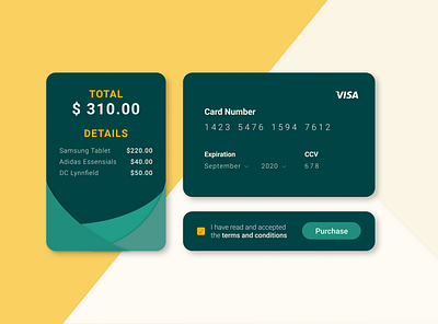 Daily UI 002 - Credit Card Checkout design flat minimal ui ux web