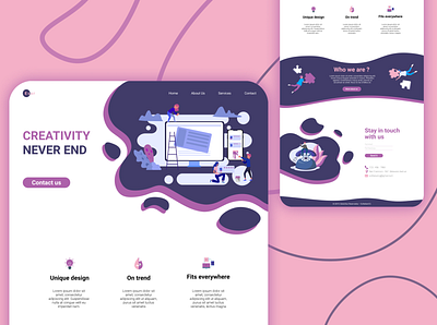 Daily UI 003 - Landing Page design flat illustrator minimal ui ux web