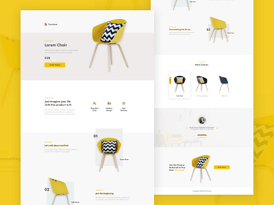 Product Landing Page - Instapage Template branding clean furniture icon illustration landing page layout lead generation minimal responsive templates ui web design white