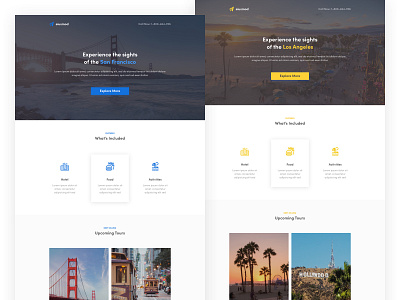 Travel Landing Page - Personalization branding clean design icon landing page layout lead generation logo london los angeles minimal responsive san francisco sketch templates travel agency ui web design white wireframe