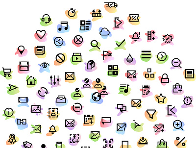 Blobs line icons design gradient icons icon icon design icon set icon style ui vector