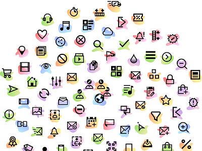 Blobs line icons