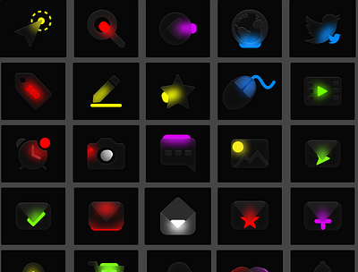 Glassy Blur icons blur gradient icons icon design icon mockup