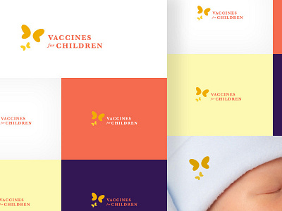 Vaccines for Children - Branding baby branding bright butterfly children logo serif
