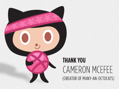 Dribbbocat - Thanks Cameron McEfee! dribbble github mascot octocat reno
