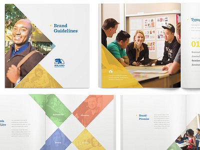 New Branding Case Study book brand brand guidelines bright community college logo school university