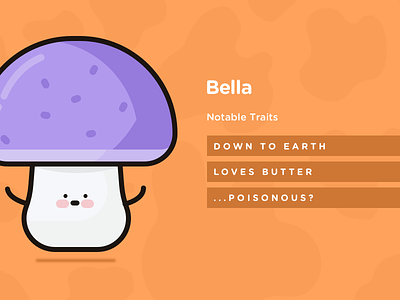Character Card - Bella dairy doodles illustration mushroom orange
