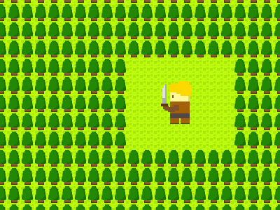 you are lost in a forest 8bit green retro sword