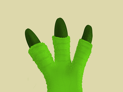 #100DayChallenge Day 5 claw claws green kps3100 monster procreate texture