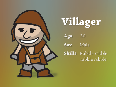 Hello, I'm a villager. imavillager node knockout peasant peon reno villager