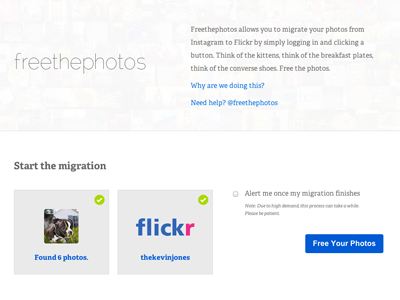 Free the Photos flickr free hackathon instagram photos side project