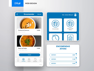 NovoBanco Refeitórios - Web Design app blue dasboard food interface take away ui design user experience web website