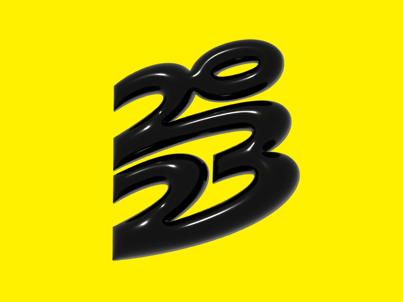 2023 2023 3d art black design designer gif hand lettering illustration lettering ligature logo motion newyear type typo typography yellow