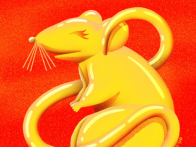 Happy Lunar New Year 🐁✨ 2020 asia asian china chinese new year gold happy lunar new year illustration new year rat red red envelope year of the rat yellow