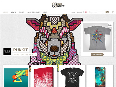 Coder Concept's Unreleased Version artprint canvas community crowdsource e commerce shop t shirt tee ui ux web design