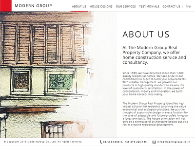 Moderngroup.co.th - About Us Page architecture art direction design house ui web