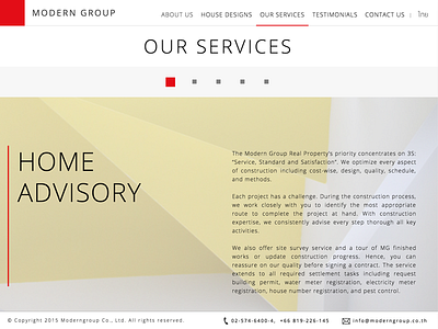 Moderngroup.co.th Our Services Page architecture art direction house ui web design