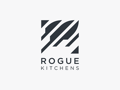 Rogue Kitchens design kitchen knifes logo minimal vector