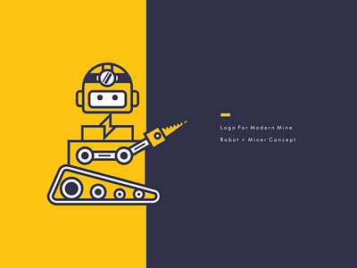 Logo Robot For Mining branding design hello dribbble illustration line logo logotype mining robot logo robotic technology template design ui vector