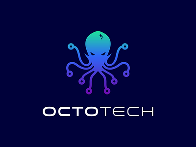 Octopus Technology ai app branding colorful computer creativity design geometric high end icon kraken labs logo mobile modern octopus symbol technology unique