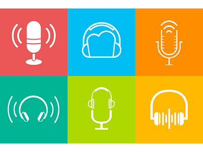 Broadcast Logo app audio broadcast headphone icon logo microphone music