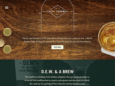 Tullamore D.E.W. March Madness Concept landing page whiskey