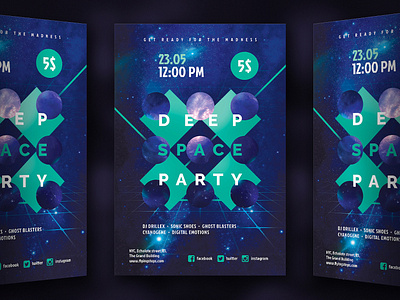 Deep Space Party FLyer