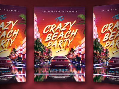 Crazy Beach Party Flyer