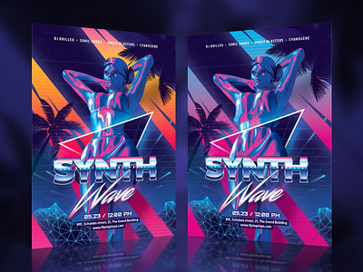 Synth Retro Wave Party Flyer
