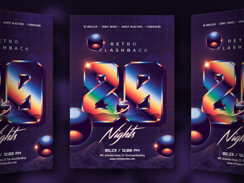 80`s Night Retro Flashback Party Flyer by Anatoliy on Dribbble