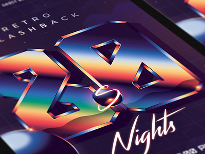 80`s Night Retro Flashback Party Flyer 80`s 80s awesome eighties flyer future futuresynth invite music neon new outrun party retro retrowave synth synthwave wave