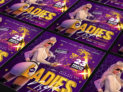 Party Flyer blond blondie champagne cocktail drink evening flyer girl hen party ladie ladies night party pretty sexy woman