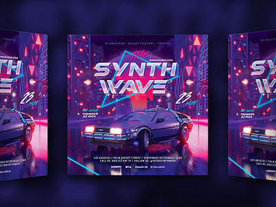 Synth Wave Party Flyer