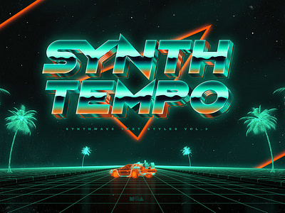 80`s Retro Text Effects vol.3 Synthwave Retrowave 1980s 3d 80`s 80s effect effects label logo mockup neon new photoshop retro retrowave style styles synth synthwave text wave